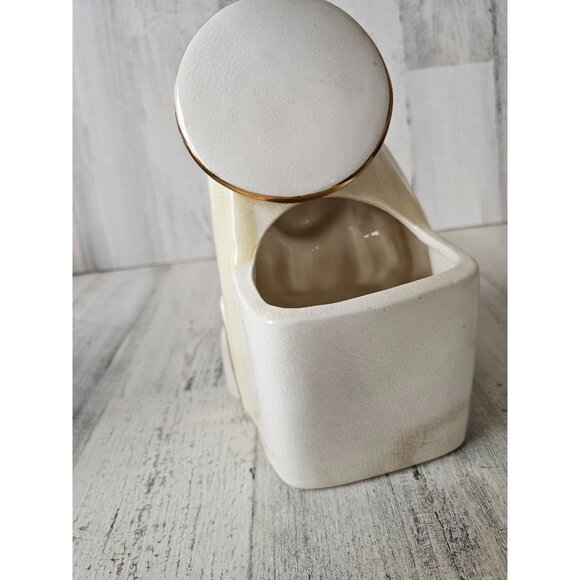 Virgin Mary vintage vase praying statue ceramic basket trinket large 9" tall x 7 - Picture 4 of 9